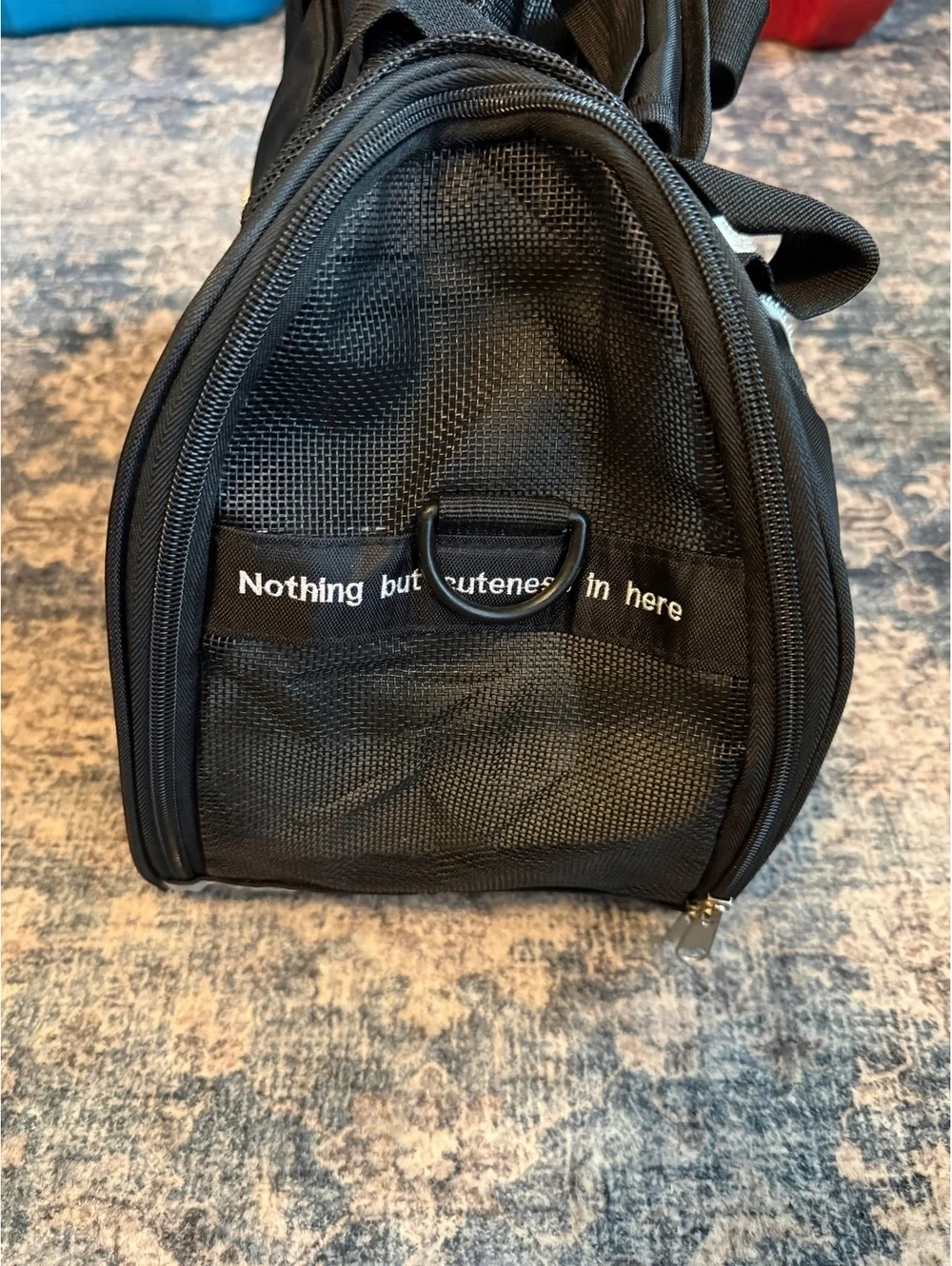 Brazzled Essentials Black Mesh Pet Carrier Fleece Pad